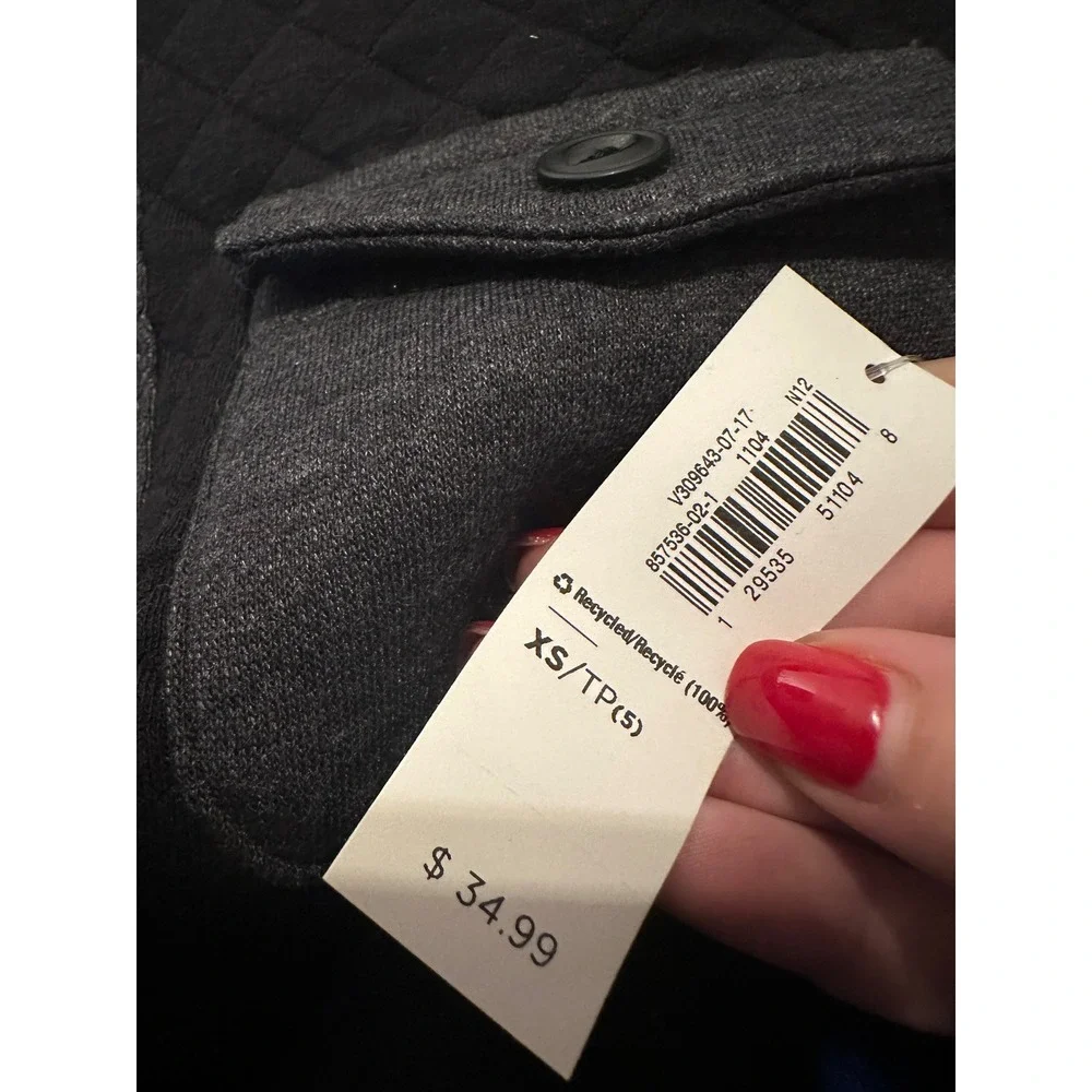 Old Navy Kids Quilted Snap Neck Hoodie XS‎ TP 5 Black Gray Boys Girls